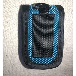 EAR BUD CASE or PHONE CORD CASE for BACK PAK or PURSE  METAL LOOP ATTACH  4”x2”